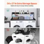 Washer Dryer Countertop with 2-Tier Shelf, 54" x 27" Wooden Washer and Dryer Countertop with Anti-Slip Pads, Water-Resistant Lau