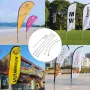 Annonceringsflagstang, 12 x Feather Flag Bundles med jordspids