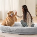 Human Dog Bed 72x48x10in stor menneskelig størrelse hund seng vaskbar faux kanin pels
