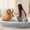 Human Dog Bed 72x48x10in stor menneskelig størrelse hund seng vaskbar faux kanin pels