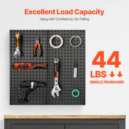 Metalpegboard paneler 2 paneler 24 "x 12" vægarrangør til