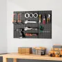 Metalpegboard paneler 3 paneler 24 "x 12" vægarrangør til