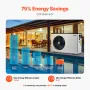 Elektrisk poolvarmepumpe 3,22-15,25 kW energibesparende
