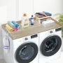 Washer Dryer Countertop, 54" x 27" Wooden Washer and Dryer Countertop, Water-Resistant Laundry Machine Topper Cover with Anti-Sl