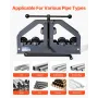 Tube Roller Bender, Max 1-1/2" Manual Tube Pipe Roller Bender with 6 Dies, 360° Copper Aluminum Pipe Bending Tool for Square, Ro