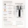 Alcohol Still, 8 Gal / 30 L Stainless Steel Water Alcohol Distiller with Copper Coil for Fast Cooling, Dual Condenser Distiller 