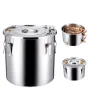 Alcohol Still, 8 Gal / 30 L Stainless Steel Water Alcohol Distiller with Copper Coil for Fast Cooling, Dual Condenser Distiller 
