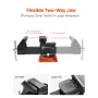 Bench Vise, 140 mm(5.5") Jaw Width, 140 mm(5.5") Max Jaw Opening Multipurpose Vise with 360°Swivel Locking Base, 71 mm(2.8") Thr