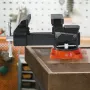 Bench Vise, 140 mm(5.5") Jaw Width, 140 mm(5.5") Max Jaw Opening Multipurpose Vise with 360°Swivel Locking Base, 71 mm(2.8") Thr