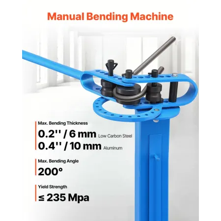 Manuel rørbender, rørrør bender med 14 bøjningsdiser, 200 °