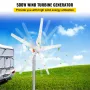 Wind Turbine Generator, 12V/AC Wind Turbine Kit, 500W Wind Power Generator With MPPT Controller 5 Blades Auto Adjust Windward Di