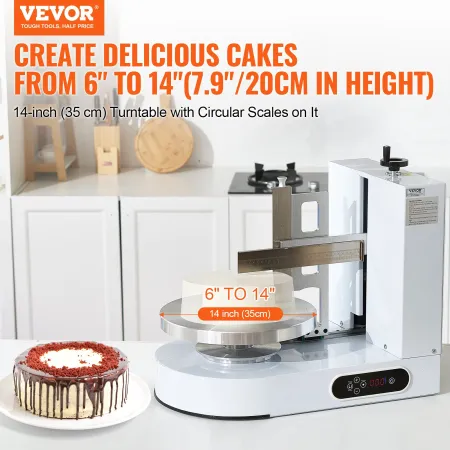 Cake Decorating Machine, Cake Cream Spreading Coating Smearing Machine, Low Noise Cake Frosting Machine, Turntable with Adjustab