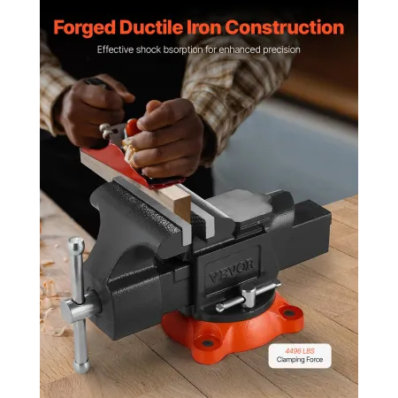 5 "Bench Vise Multipurpose Heavy Duty Ductil Iron Swivel