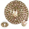 Binder Chain G80 Tie Down Tow Chain with Two Hooks 3/8" x 10.3' 7100 lbs
