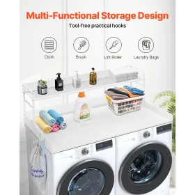 Washer Dryer Countertop with Shelf 54"x27" Wooden Washer Dryer Cover White