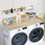 Washer Dryer Countertop with 2-Tier Shelf, 54" x 27" Wooden Washer and Dryer Countertop with Anti-Slip Pads, Water-Resistant Lau