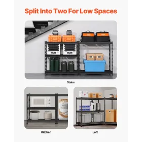 Prep -tabel i rustfrit stål, 48 x 24 x 34 tommer, 550 kg belastningskapacitet kraftigt metal arbejdsbordet med justerbar