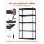 Opbevaringshylder 5 Tier Justerbar Heavy Duty Garage Hylder