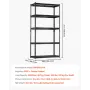 Storage Shelves, 2000 lbs, 5 Tier Heavy Duty Garage Shelving, 16" D x 36" W x 72" H Adjustable Metal Shelves for Industrial Shel