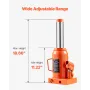 Hydraulic Bottle Jack, 30 Ton/66138 lbs Welded Bottle Jack with 11.22''-18.66'' Lifting Range & 3-Section Long Handle, for Car, 