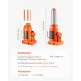 Hydraulic Bottle Jack, 30 Ton/66138 lbs Welded Bottle Jack with 11.22''-18.66'' Lifting Range & 3-Section Long Handle, for Car, 