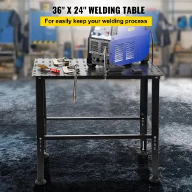 Welding Table 36" x 24" 800LBS Welding Workbench Table with Fixture Holes