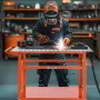 Welding Table, 40" x 24" Welding Workbench Table with 800LBS Static Weight Capacity, Movable Steel Work Bench with 4 Wheels (2 w