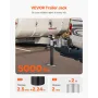 Trailer Jack, 5000 lbs Dynamic Load Capacity, Heavy Duty Swivel Bolt-on Trailer Jack, 14.3" Lift Trailer Jack Stand with Handle 