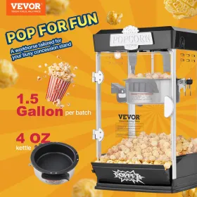 Popcorn Popper Machine bordplade Popcorn Maker 480W 4 oz sort