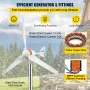 Wind Turbine Generator, 12V/AC Wind Turbine Kit, 400W Wind Power Generator With MPPT Controller 3 Blades Auto Adjust Windward Di
