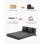 Folding Sofa Bed, 3-in-1 Foldable Couch Bed with 2 Pillows and Washable Cover, 25D High Density Memory Foam Convertible Sleeper 