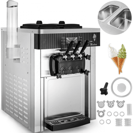 Soft Ice Cream Machine 2200W kommerciel bordplade Soft Ice Cream Maker Machine 5,3 til 7,4 gallon i timen Ice Cream Machine