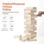 Tumbling Timber Toy, 54 Blocks Large Tumble Tower Blocks Game, Pine Wood Tumbling Tower Game with Carry Bag and Scoreboard, Wood