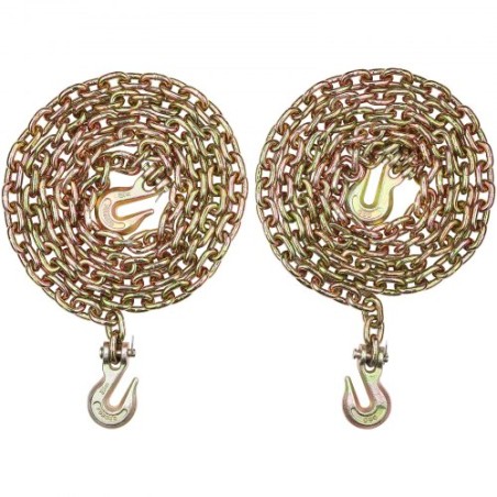 Binderkæde G80 bind trækkæde med kroge 5/16 "X10.3 '2 Pack 4900 lbs