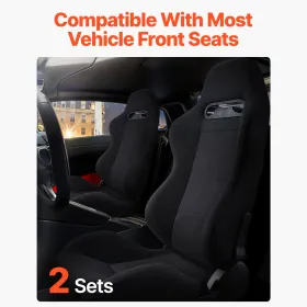 2 Sæt racer sæde Justerbar racerstol med polyesterstof og skyderen