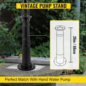 Antique Hand Water Pump Stand Pitcher Pump Stand Cast Iron Well Pump Stand w/Pre-set 0.5" Holes for Easy Installation Old