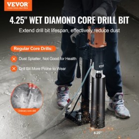 Kerneborbit, 4,25 "Wet Diamond Core Drill Bits, 14" Boringdybdebeton Kernebor med savblad, 1-1/4 "-7 Inner