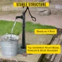 Antique Hand Water Pump Stand Pitcher Pump Stand Cast Iron Well Pump Stand with Pre-set 13 mm(0.5") Holes for Easy Installation 
