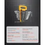 Combination Wrench Set, 8-Piece Ratcheting Wrench Set with Organizer Rack, Cr-V Steel Wrench Set Metric 8 mm to 19 mm, Ideal for