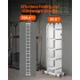 Multi-Purpose Folding Ladder, 7-in-1 Tall Extension Step Ladder, A Frame 5 Step Telescoping Ladder, 19ft Reach Height Heavy Duty