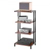 4-Tier AV Media Stand Height-Adjustable Wooden Audio-Video Media Stand