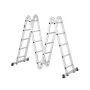 Multi-Purpose Folding Ladder, 7-in-1 Tall Extension Step Ladder, A Frame 5 Step Telescoping Ladder, 19ft Reach Height Heavy Duty