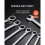 Combination Wrench Set, 30-Piece Ratcheting Wrench Set with Organizer Rack, Cr-V Steel Wrench Set SAE 1/4" to 1", Metric 8 mm to