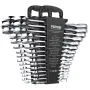 Combination Wrench Set, 30-Piece Ratcheting Wrench Set with Organizer Rack, Cr-V Steel Wrench Set SAE 1/4" to 1", Metric 8 mm to