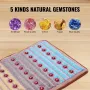 Far Infrared Heating Pad, 103-159℉ Amethyst Heating Pad, 5 Natural Crystal Gemstones Mat with 660nm Photon Light, Negative Ions,
