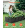 Metal Raised Garden Bed, 6 x 3 x 1.5 ft Outdoor Galvanized Planter Box, with Open Bottom, Large Planter Raised Bed for Gardening