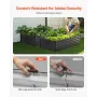 Højbed i metal, 15x9x3,5 m, galvaniseret plantekasse, mørkegrå