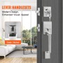 Entry Door Handle and Deadbolt Set Satin Nickel Square Handle with Lever
