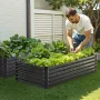 Metal Raised Garden Bed, 6 x 3 x 1.5 ft Outdoor Galvanized Planter Box, with Open Bottom, Large Planter Raised Bed for Gardening