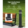 Cigarette Butt Receptacle, Weatherproof Cigarette Butt Container with 4 Disposal Openings & Top Cover, Freestanding Outdoor Ciga